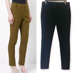 Tibi black Anson Stretch Rib Insert Loden Riding Pants Trousers sz 2